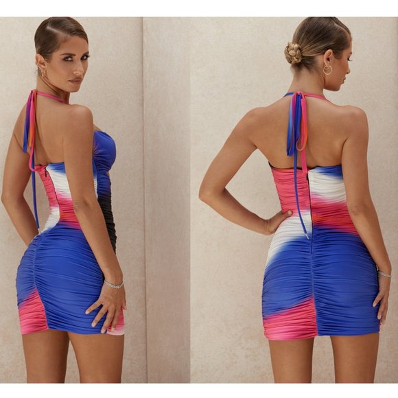 HOUSEOFCB - SASKIA' MULTICOLOUR CUT OUT MINI DRESS - Picture 2 of 6
